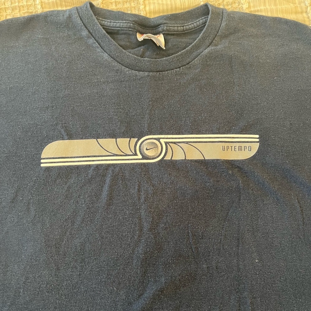 Vintage Nike Uptempo Graphic Tee Men’s XL Navy Blue Cotton Retro 90s - Picture 4 of 7